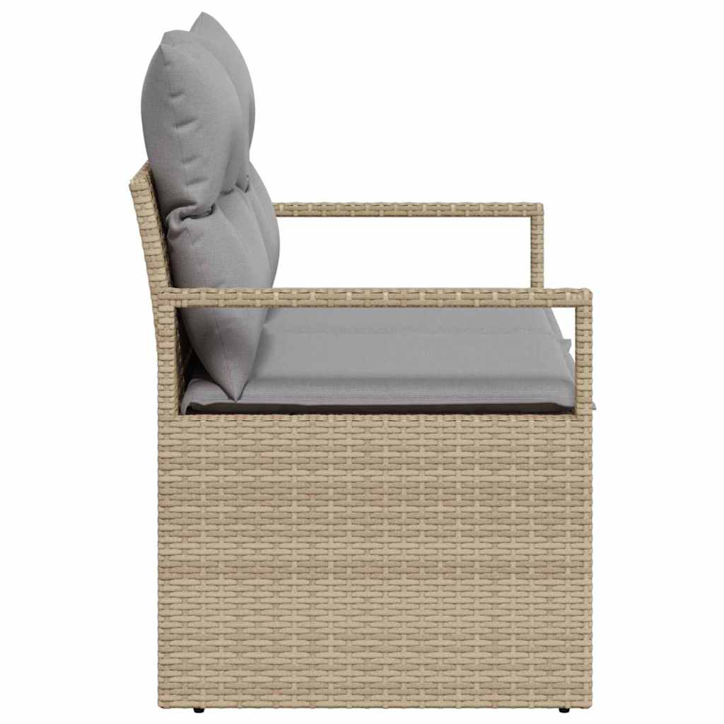 Gartensofa mit Kissen Beige 120 x 62 x 69cm Poly-Rattan